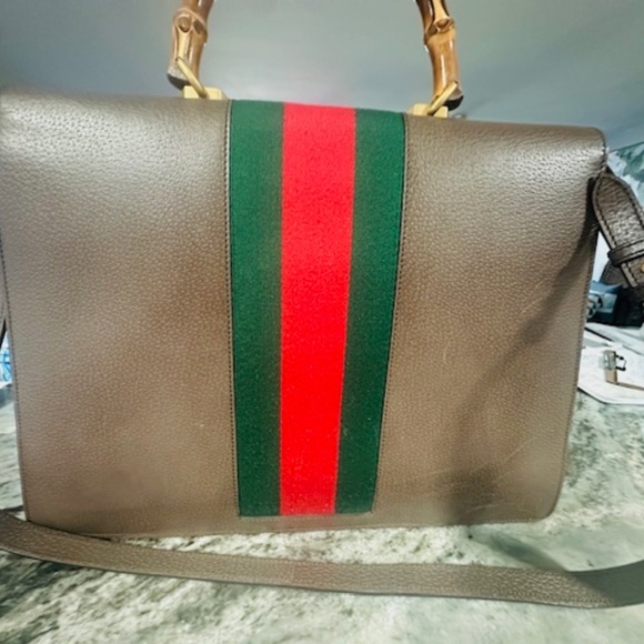 Gucci Brown Calfskin & Shell Butterfly Calfskin Shoulder Bag - RARE!!!! - Picture 13 of 16